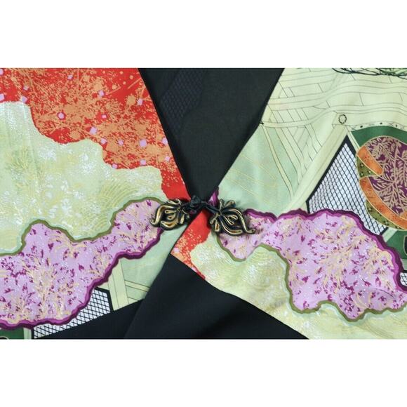 New Champagne Collection All That Glitters OS Wrap Shawl Asian Print Vintage - Picture 5 of 9